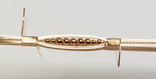 Judy Larson's Dainty Bead and Wire Bangle with Hook Closure - , Classic Wire Jewelry, Wire Wrapping, Wrapping, Wire Wrapping Jewelry, Most people cut half round wire off part way across